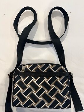 DVF for Target Black & White Geometric Nylon Crossbody Bag